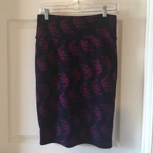 Navy and Purple Elephant Print LulaRoe Cassie
